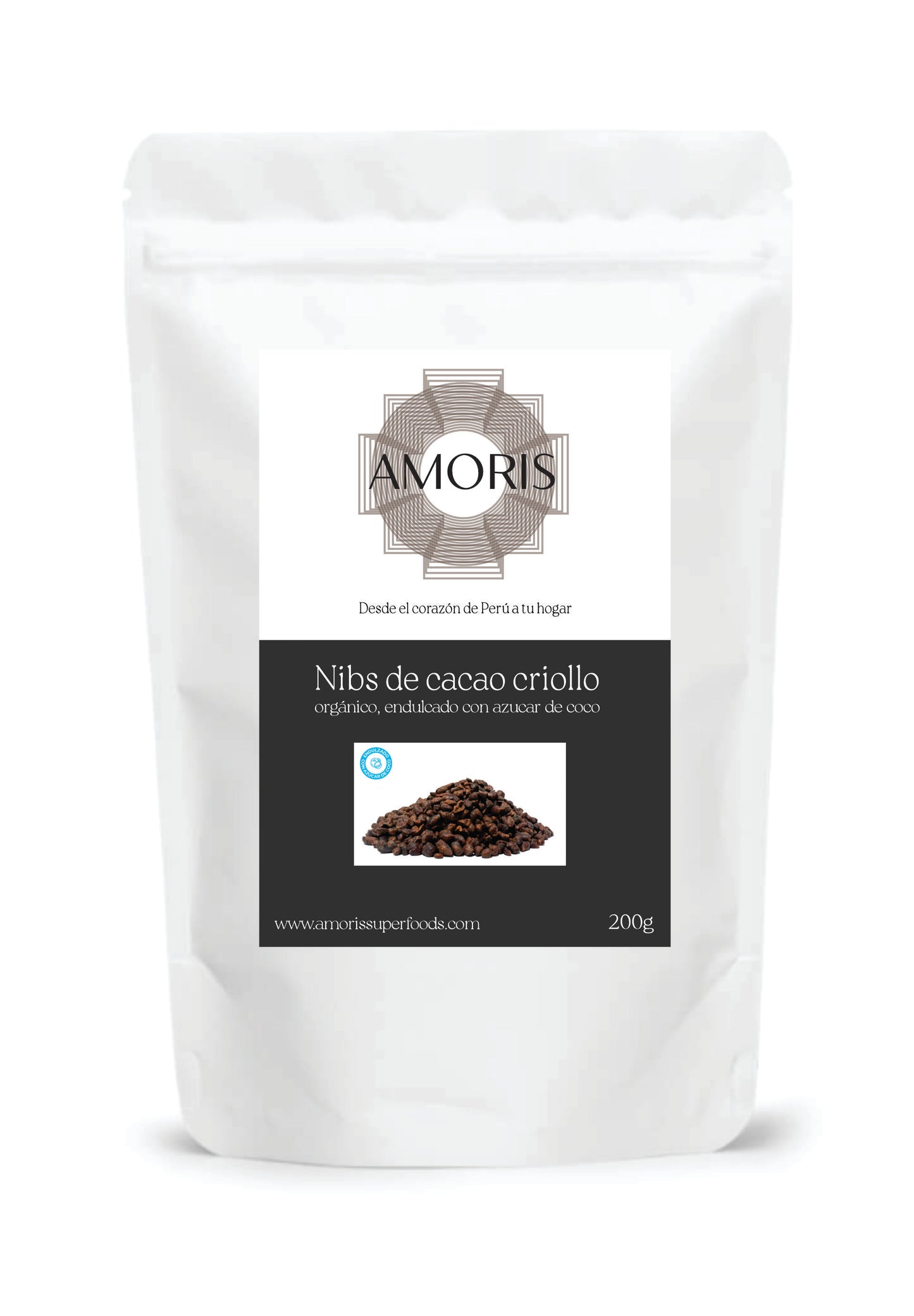 Bio Criollo Kakaonibs, gesüßt mit Kokosblütenzucker - 200g